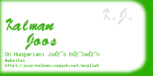 kalman joos business card